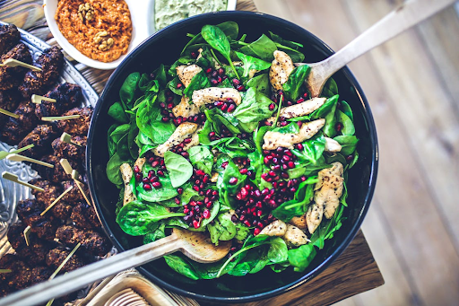 healthy spinach bowl