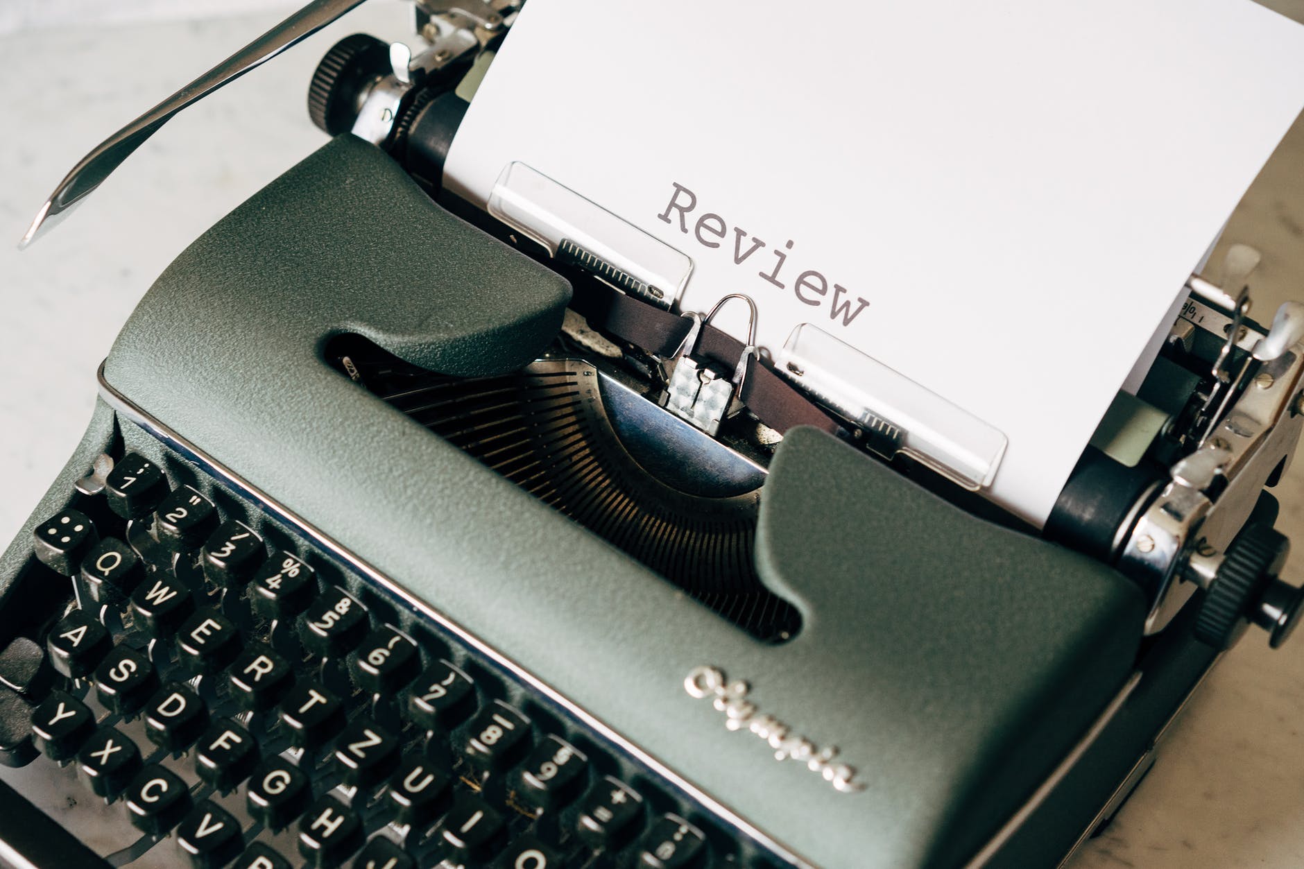 Typewriter with review